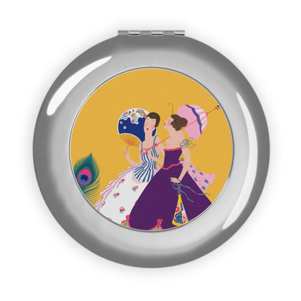 Peacock Ladies in the Garden Compact Mirror – Playful Elegance & Art Deco Charm