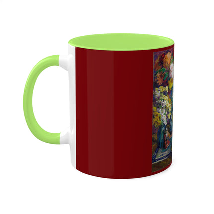 Fish, Fruits, and Flowers by Kathryn E. Cherry Colorful Mugs, 11oz