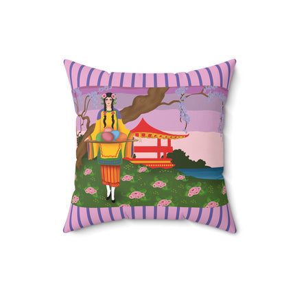 Elegance and Blooms Spun Polyester Square Pillow
