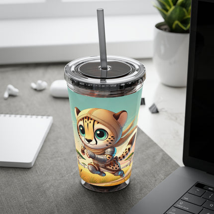 Swift Cheetah Sunsplash Tumbler with Straw, 16oz