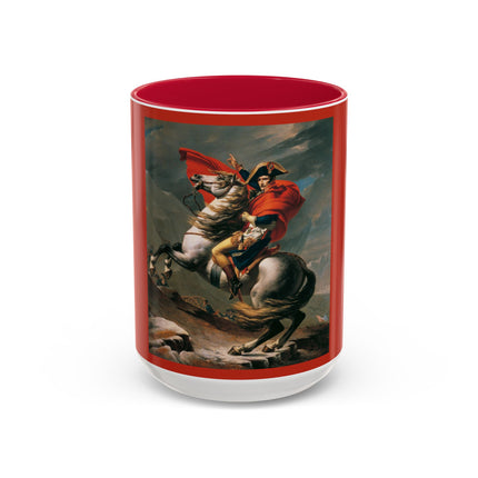 Napoleon Crossing the Alps by Jacques-Louis David Colorful Mugs (11oz, 15oz)
