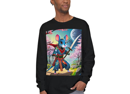 Cyber Samurai Rat Garment-dyed Long Sleeve T-Shirt