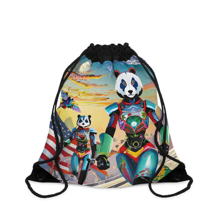 Cyber Punk Robots Drawstring Bag