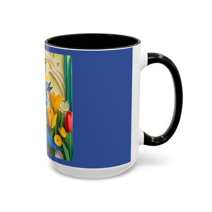 Blue Jays in a Spring Garden Colorful Mugs (11oz, 15oz)