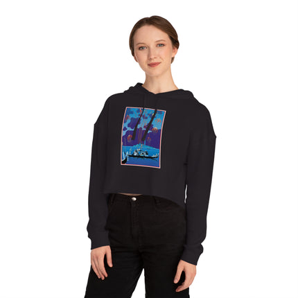 Fireworks in Venice by George Barbier Women’s Cropped Hooded Sweatshirt
