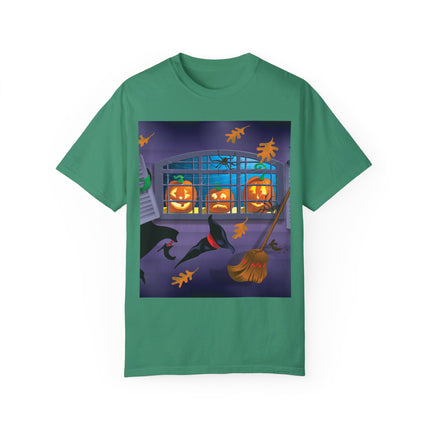 Whimsical Halloween Mischief Unisex Garment-Dyed T-shirt