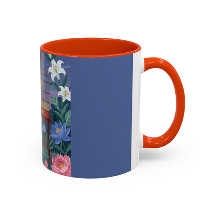 Whispers to the Golden Songbird Colorful Mugs – Art Deco Garden Elegance