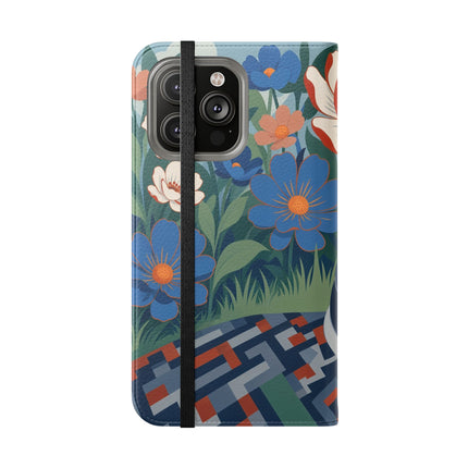 🌺🪞 The Lady Of The Grand Flower Salon Flip Case – Art Deco Floral Elegance