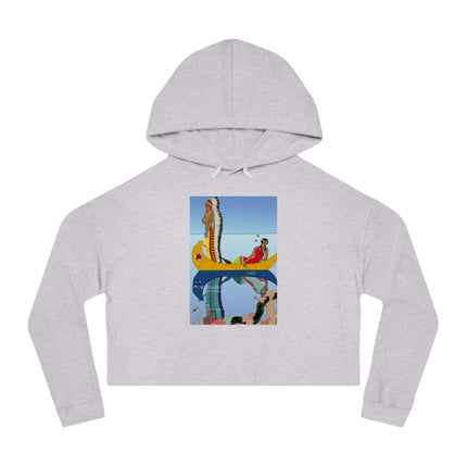 Le long du Missouri (Indian couple on the Missouri River) by George Barbier Women’s Cropped Hooded Sweatshirt