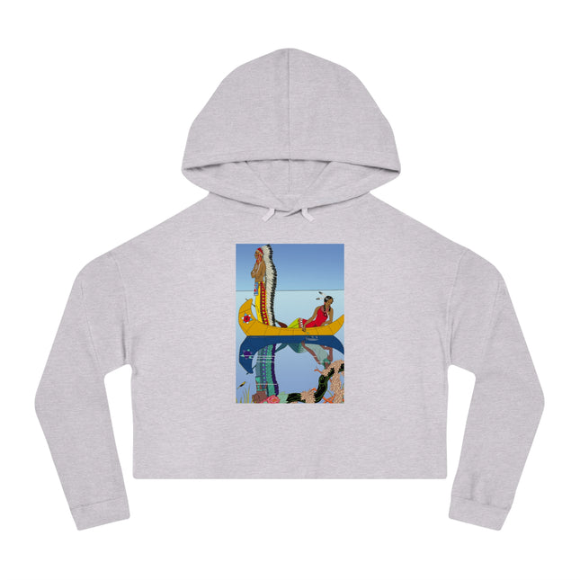 Le long du Missouri (Indian couple on the Missouri River) by George Barbier Women’s Cropped Hooded Sweatshirt