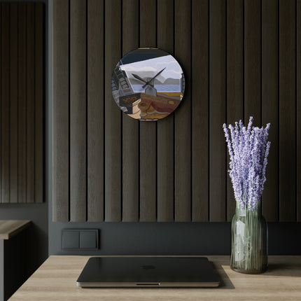 Open Window by Juan Gris Acrylic Wall Clock, Round and Square