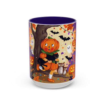 🎃🐈‍⬛ The Pumpkin Child’s Halloween Parade Colorful Mug – Whimsical Storybook Charm