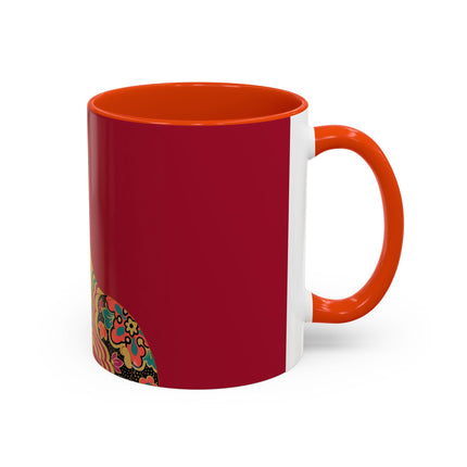 Butterfly Empress of the Crimson Pavilion Colorful Mug (11oz, 15oz) – Art Deco Beauty, Butterfly Elegance & Ornamental Style