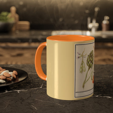Artichoke, Broad Beans, and Lantern Plant by Anselmus Boëtius de Boodt Colorful Mugs, 11oz