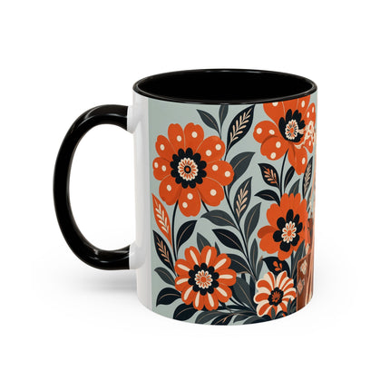 🧳🌼 The Grand Floral Voyage Colorful Mug – Art Deco Travel Elegance