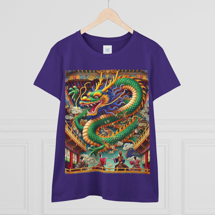 Tibetan Dragon Over Kabuki Duel Cotton Tee