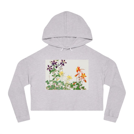 Aquilegia Flowers by Tanigami Kônan Women’s Cropped Hooded Sweatshirt