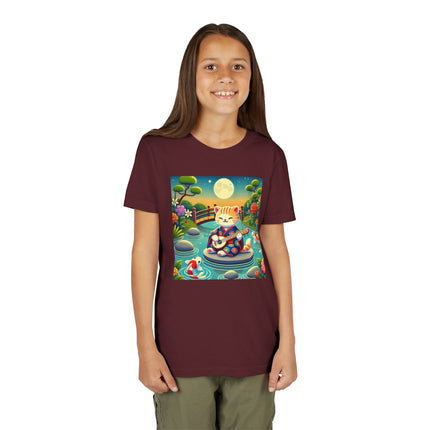 Melodic Kitten by the Koi Pond Youth Short Sleeve Tee