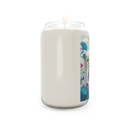 🦚🌺 The Ladies Of The Enchanted Aviary Scented Soy Candle – Art Deco Floral Whimsy