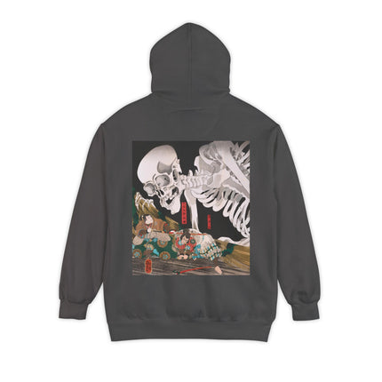 Mitsukuni Defying the Skeleton Spectre by Utagawa Kuniyoshi Unisex Garment-Dyed Hoodie