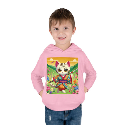 Samurai Kitten Toddler Pullover Fleece Hoodie