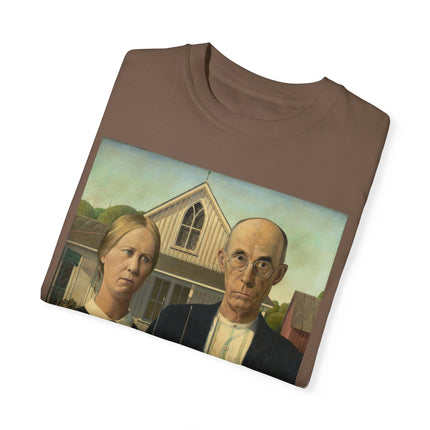 American Gothic by Grant Wood Unisex Garment-Dyed T-shirt