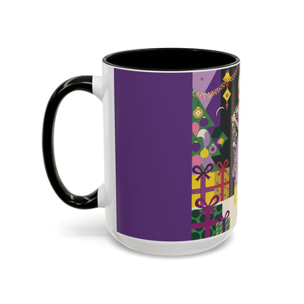 🎁✨ The Lavender Christmas Masquerade Colorful Mug – Art Deco Holiday Fantasy