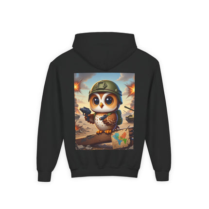 Owl on the Front Lines Youth Hooded Sweatshirt – Courage, Wisdom & Quiet Strength