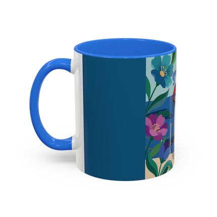 The Lady Of The Golden Horizon Colorful Mugs – Art Deco Coastal Elegance