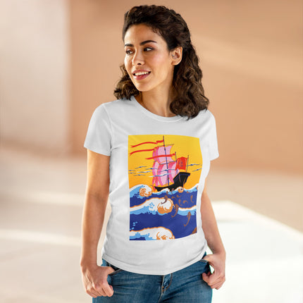 Golden Seas and Whimsical Dreams Women's Midweight Cotton Tee