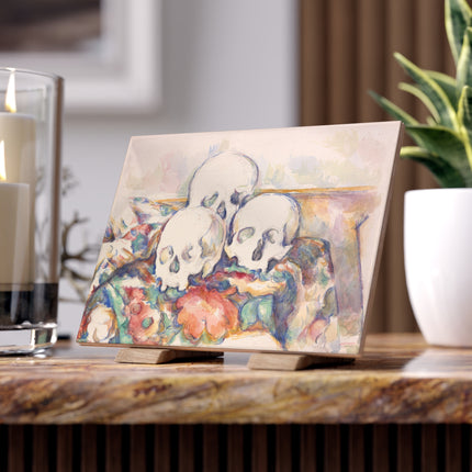 The Three Skulls by Paul Cézanne Ceramic Tile