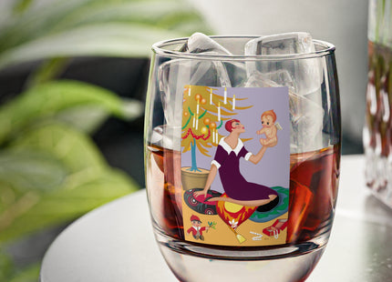 Art Deco Christmas Whiskey Glass