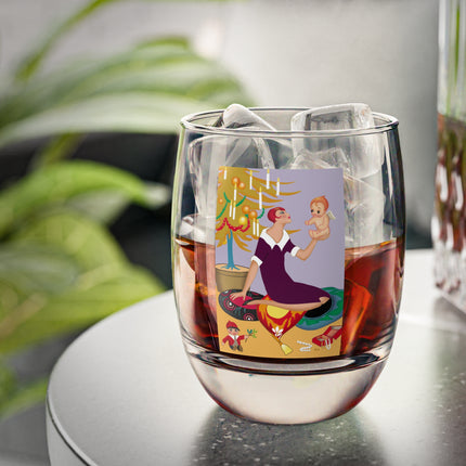Art Deco Christmas Whiskey Glass