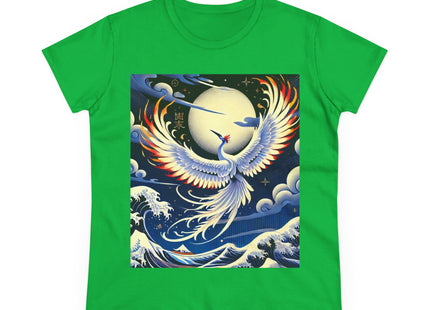 Majestic White Crane Women's Midweight Cotton Tee