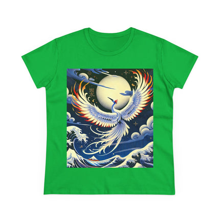Majestic White Crane Cotton Tee