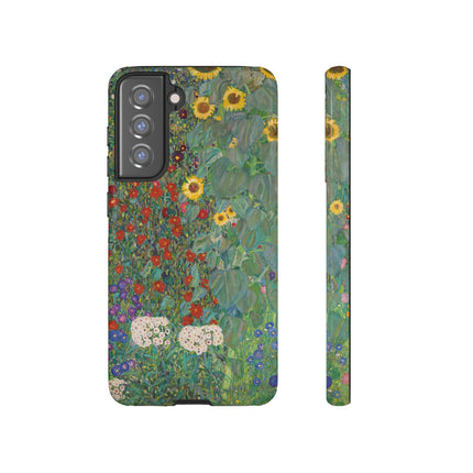 Farm Garden with Sunflowers by Gustav Klimt Phone Cases