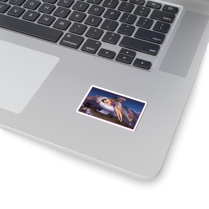 Slumbering Fairy on the Mushroom Kiss-Cut Stickers (4 Sizes)