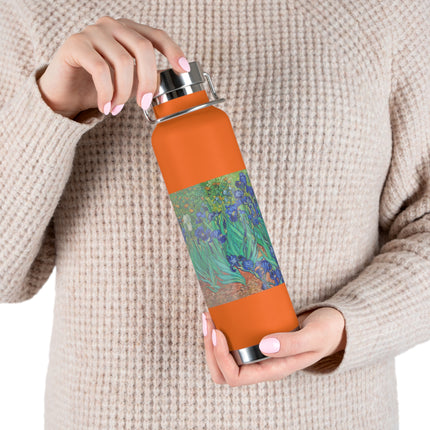 Irises by Vincent Van Gogh Copper Vacuum Insulated Bottle, 22oz