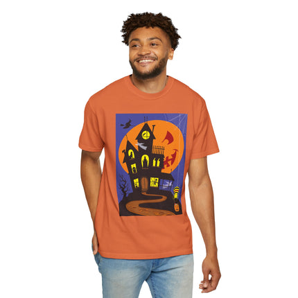 Halloween Night at the Haunted House Unisex Garment-Dyed T-shirt