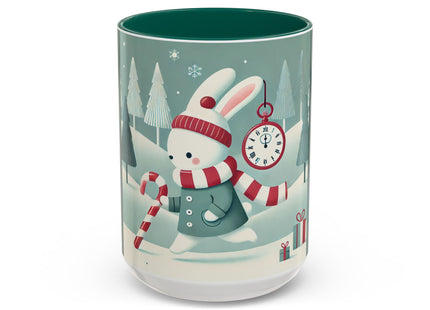 Candy Cane Timekeeper Bunny Colorful Mugs (11oz, 15oz)