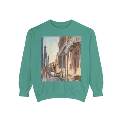 Gondola Moorings on the Grand Canal by John Singer Sargent Unisex Garment-Dyed Sweatshirt