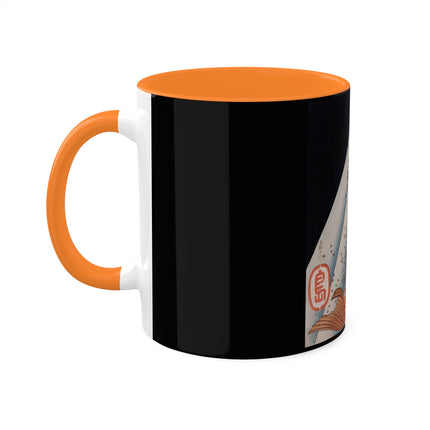 Carp Swimming up a Waterfall by Yashima Gakutei Colorful Mugs, 11oz