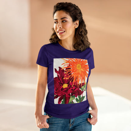 Dahlia Flower by Tanigami Kônan Women's Midweight Cotton Tee