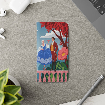 🌺🎭 The Grand Garden Courtship Flip Case – Art Deco Floral Romance