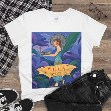 🦋🌿 The Butterfly Garden Offering Cotton Tee – Art Deco Botanical Fantasy