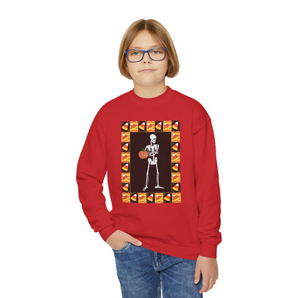 Candy Corn Skeleton Youth Crewneck Sweatshirt