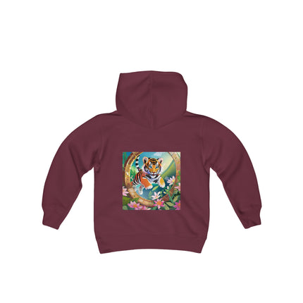 Majestic Tiger Youth Hooded Sweatshirt – Strength, Courage & Bold Adventure