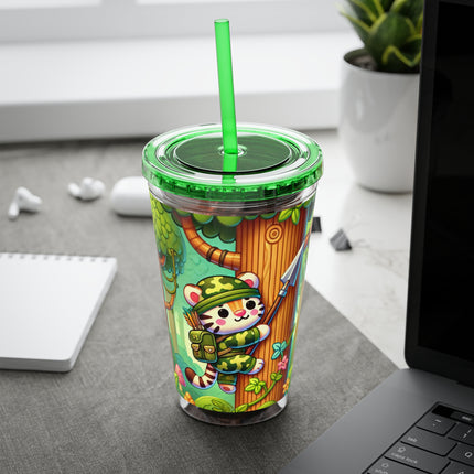 Stealthy Stripes Sunsplash Tumbler with Straw, 16oz