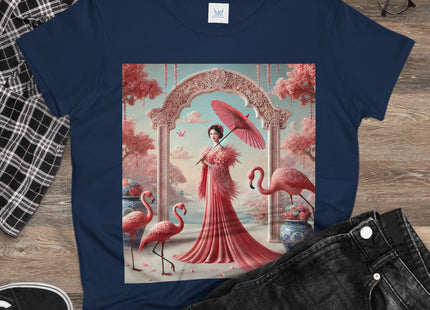 Petals, Porcelain, and Flamingos Cotton Tee