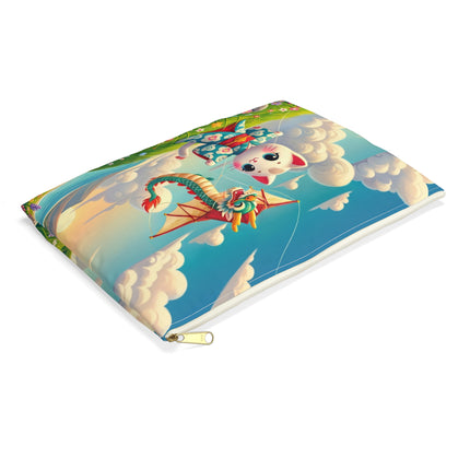Geisha Kitten and the Dragon Kite Accessory Pouch – Joyful Flight & Dragon Spirit